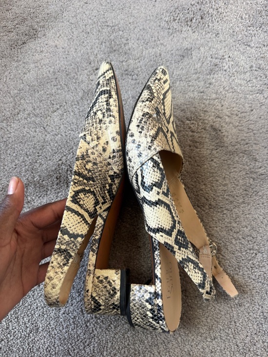 Franco Sarto Vickie Snakeskin Print Slingback Heels Pointed Toe  SIZE 11 - Picture 7 of 8